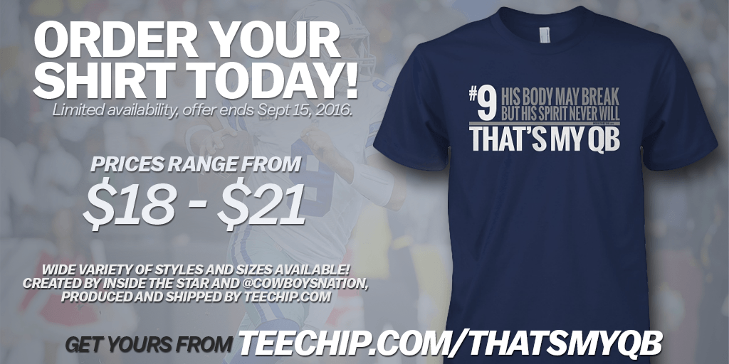 Order your "That's My QB" t-shirt today, from TeeChip and Inside The Star