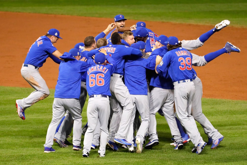 File:The Cubs celebrate after winning the 2016 World Series