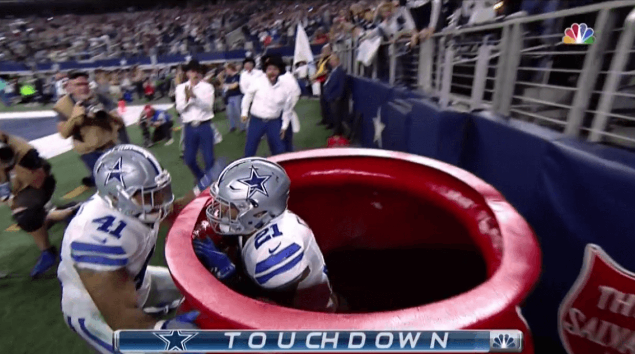 Cowboys receive joy in serving early Thanksgiving at Salvation Army