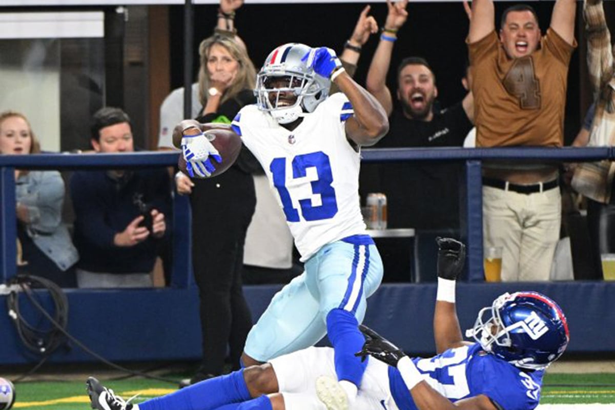 Michael Gallup caught his first touchdown of the season on Sunday. (UPI photo)