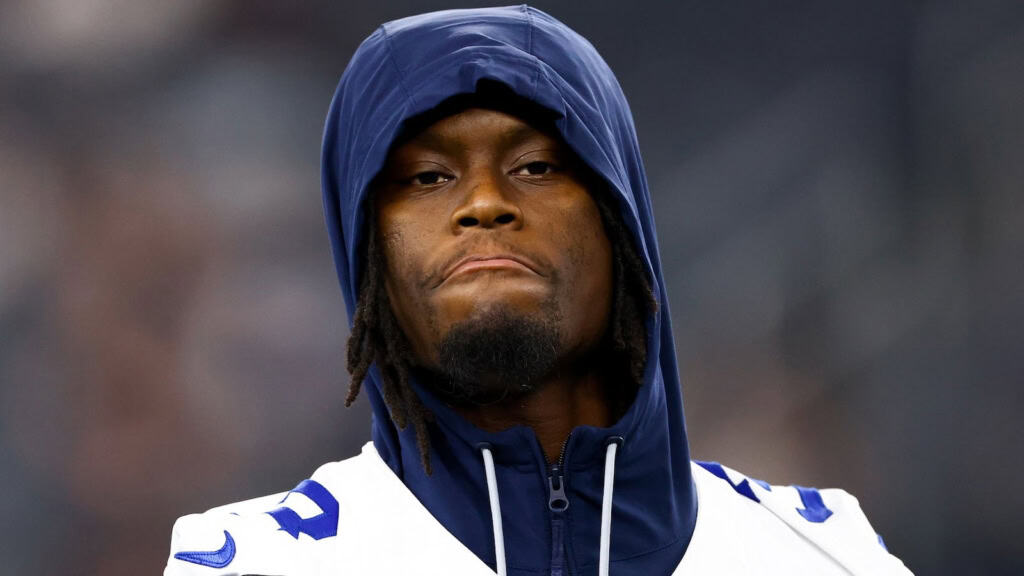 Aug 22, 2025; Arlington, Texas, USA; Dallas Cowboys wide receiver George Pickens (3) before the game against the Atlanta Falcons at AT&T Stadium. Mandatory Credit: Kevin Jairaj-Imagn Images