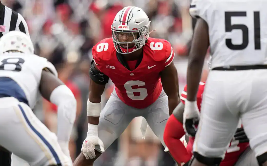 Ohio State Buckeyes defender lined up before the snap as NFL scouts assess free agency options and upcoming draft picks.