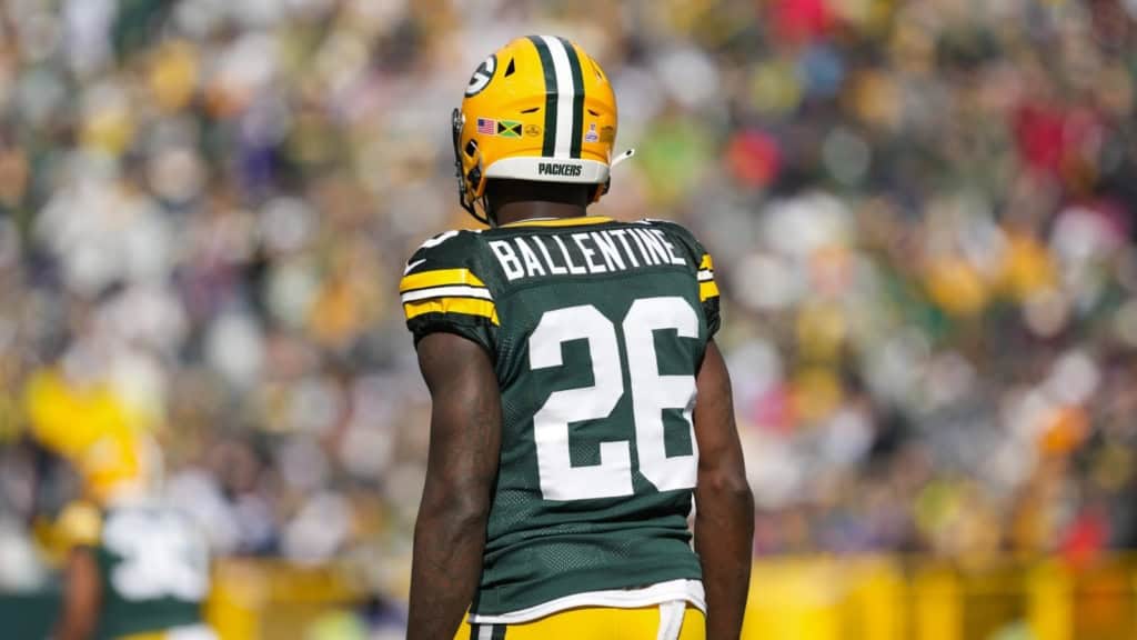 Green Bay Packers cornerback Corey Ballentine representing Olympic-level athleticism during the Winter Olympics season
