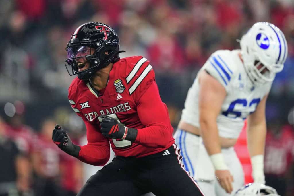 Texas Tech defender fires up after a play against BYU, drawing interest as a possible Dallas Cowboys 30 Visit prospect