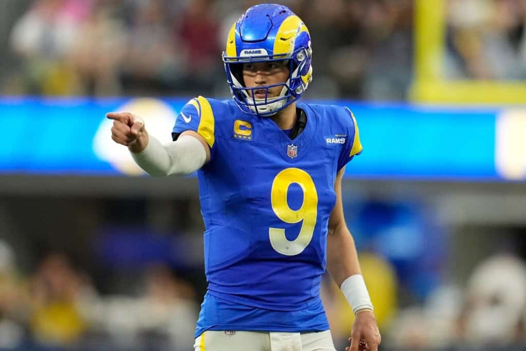 Dak Prescott Gives Cowboys the Edge Over Most at Quarterback in 2026 Matthew Stafford points at the line of scrimmage as Dak Prescott and the Cowboys compare favorably at quarterback in 2026