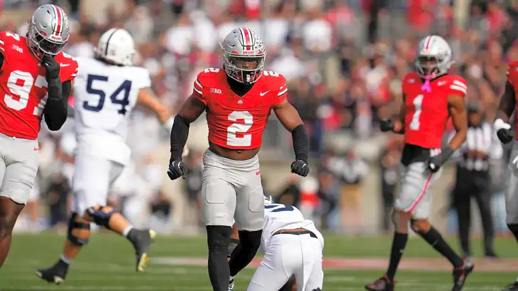 NFL History Shows Cowboys Defense Can Spark 2026 Turnaround Ohio State defensive back Caleb Downs celebrates a defensive stop, connecting elite defensive play to the Cowboys’ defense turnaround.
