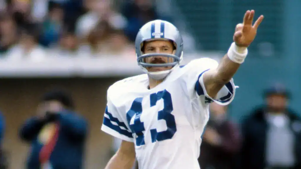 Cowboys Meanest All-Time Defense:11 Players to Bring Punishment Cliff Harris signals from the Dallas Cowboys secondary for Cowboys Meanest All-Time Defense: 11 Players to Bring Punishment