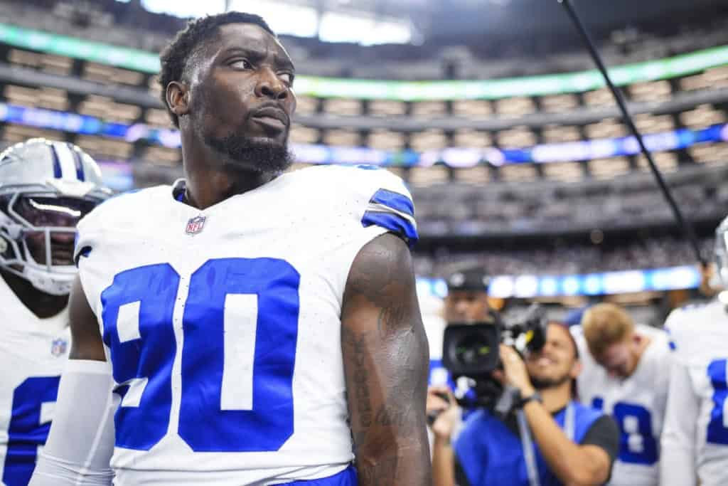 DeMarcus Lawrence stands on the field for the Dallas Cowboys for Defense First: PFF Missed the Mark on the All-Cowboys List
