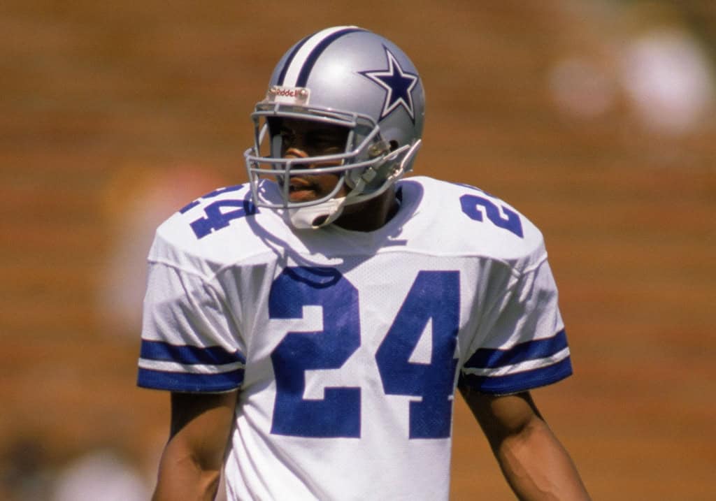 10 Dallas Cowboys Hall of Fame Snubs Who Deserve Canton: Nos. 10-6 Everson Walls wearing his Dallas Cowboys No. 24 jersey, a ball-hawking cornerback left out of the Pro Football Hall of Fame.