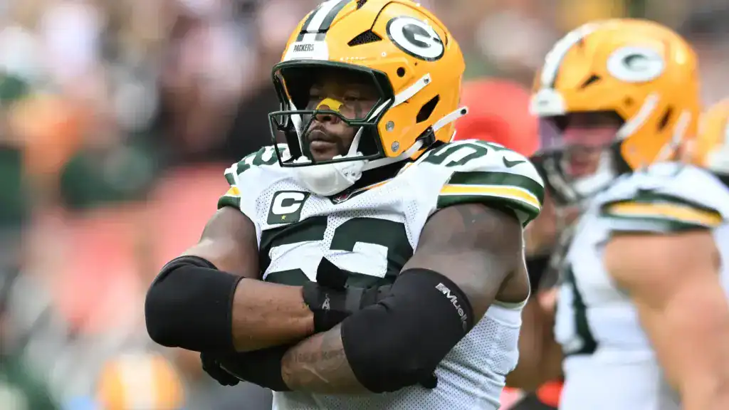 Rashan Gary stands with his arms crossed in a Packers uniform while Dallas moves forward without Micah Parsons and the outside noise