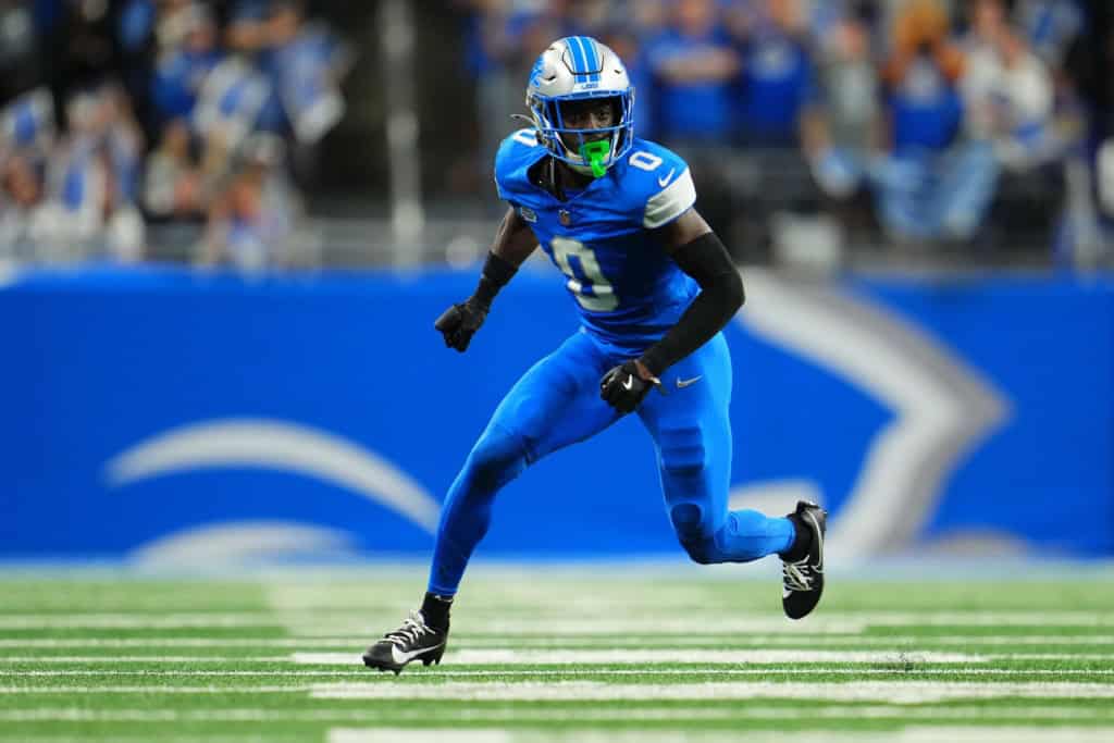 Cowboys Should Know the Price of Terrion Arnold Terrion Arnold drops into coverage for the Detroit Lions during game action.