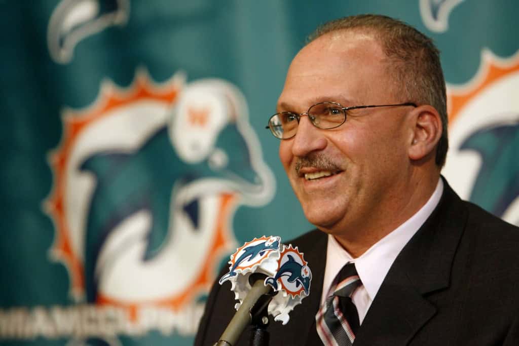 Klayton Adams 2027 Head Coach Buzz Needs a Reality Check Former Miami Dolphins head coach Tony Sparano speaks during an introductory press conference.