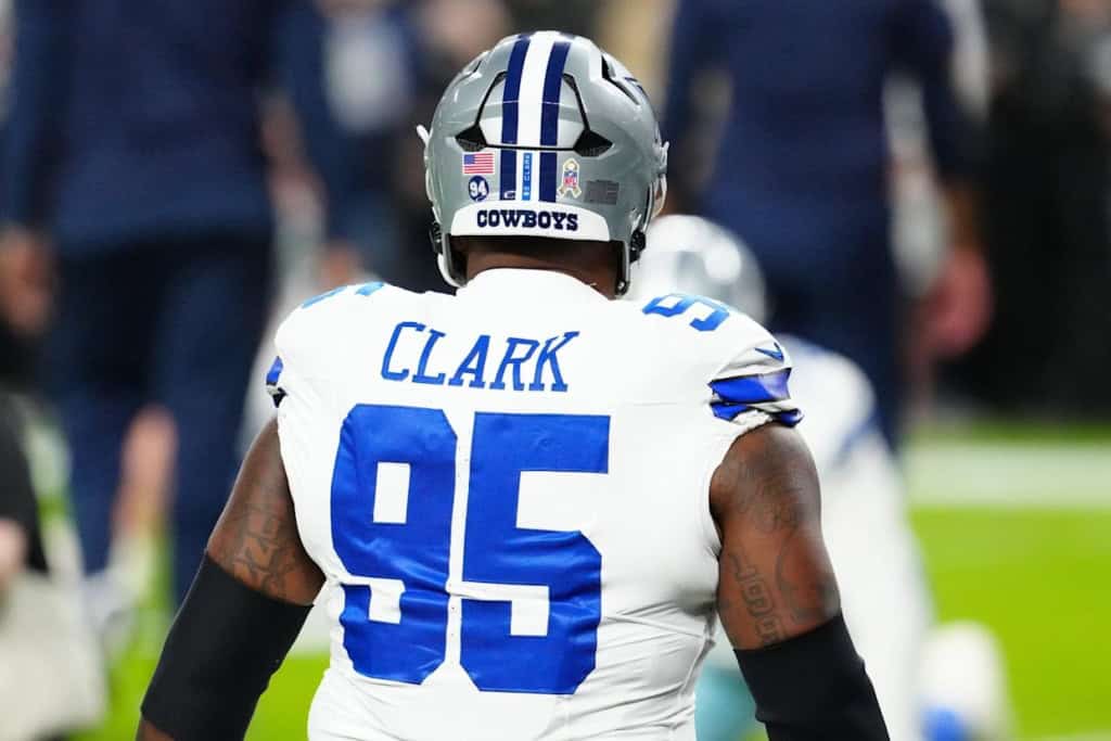 Cowboys defensive lineman Clark wearing No. 95 as Dallas builds a stronger defensive front after the Micah Parsons trade