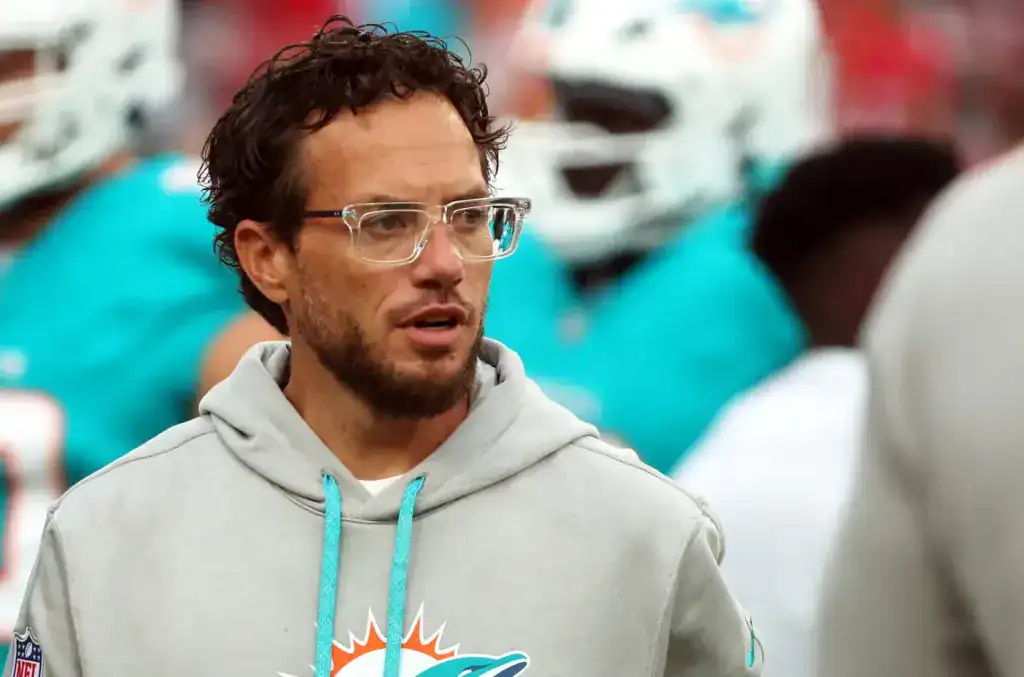 Klayton Adams 2027 Head Coach Buzz Needs a Reality Check Miami Dolphins head coach Mike McDaniel watches practice from the sideline.