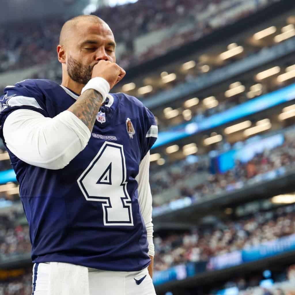 Dak Prescott reflecting on his role as a veteran member of the Dallas Cowboys leadership council.