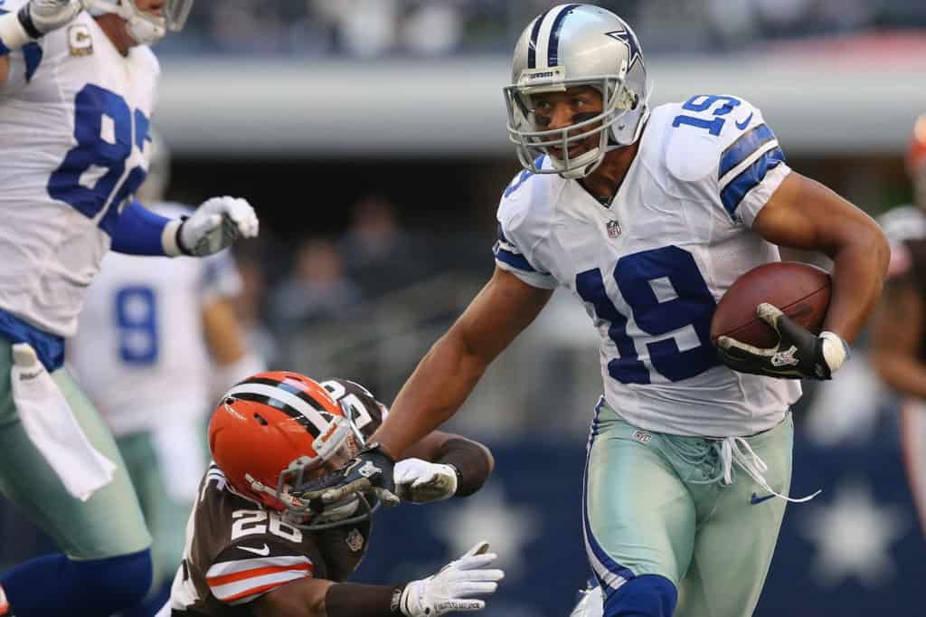 Miles Austin breaks a tackle against the Cleveland Browns, representing the former undrafted Cowboys receiver whose unexpected rise Ryan Flournoy is beginning to resemble.
