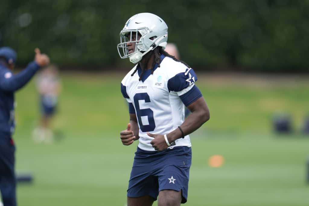 Cowboys v. Cardinals: 5 Players to Watch Dallas Cowboys player Camden Brown takes part in a training camp practice session.