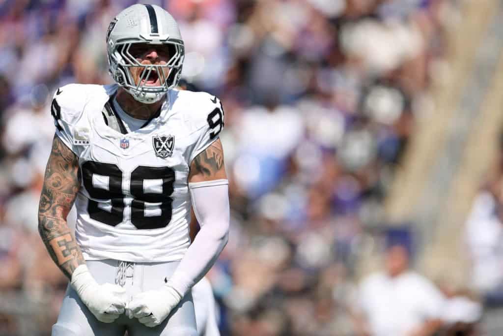 The Raiders Receiver Search Can Rekindle 1 Cowboys Desire Raiders star Maxx Crosby celebrates on the field as Las Vegas’ search for another receiver gives the Cowboys a possible path to their longtime trade desire.