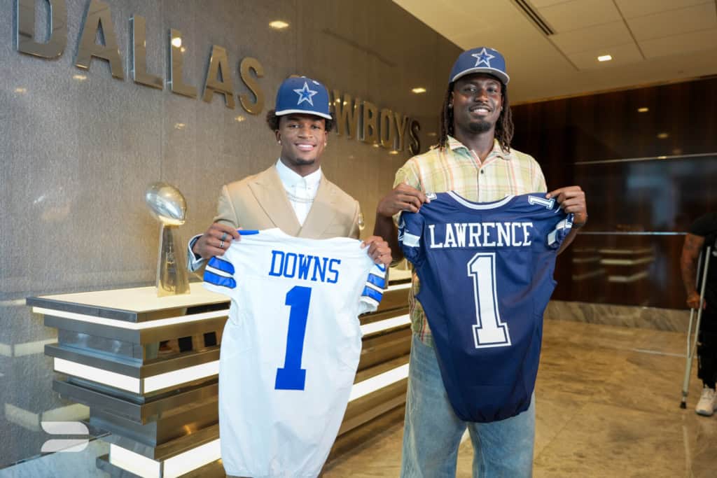 26' Cowboys Pass Rush Depth Flashed Versus Seattle Dallas Cowboys rookies Caleb Downs and Malachi Lawrence hold their jerseys after joining a defense looking to improve its pass rush.
