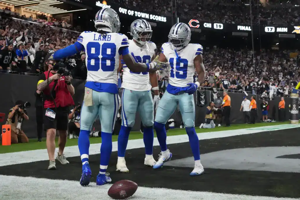 Ryan Flournoy celebrates with CeeDee Lamb after making another impact play for the Cowboys offense.
