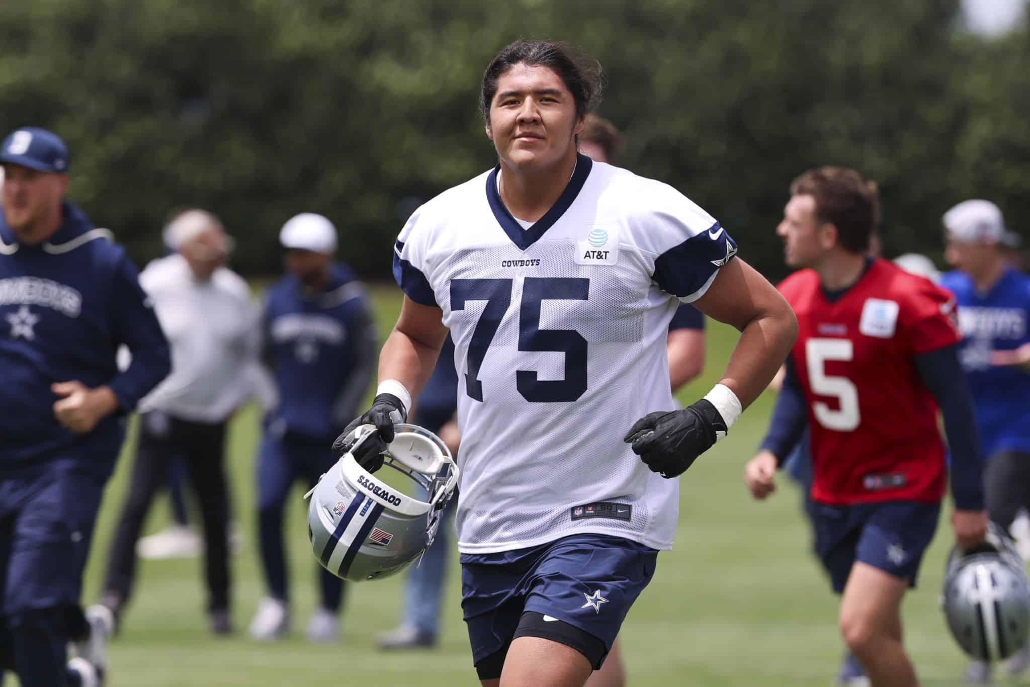 Shiyazh Pete takes part in Dallas Cowboys training camp as a preseason pet cat.