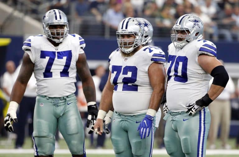 Tyron Smith, Zack Martin, Travis Frederick, offensive line