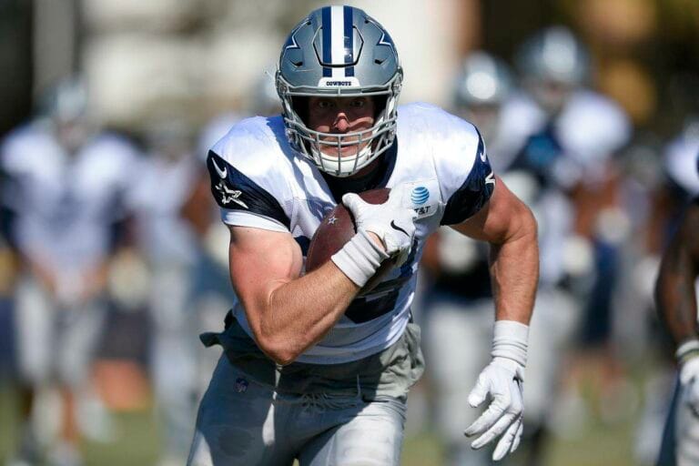 Blake Jarwin a Participant in Team Drills as Cowboys Training Camp Opens