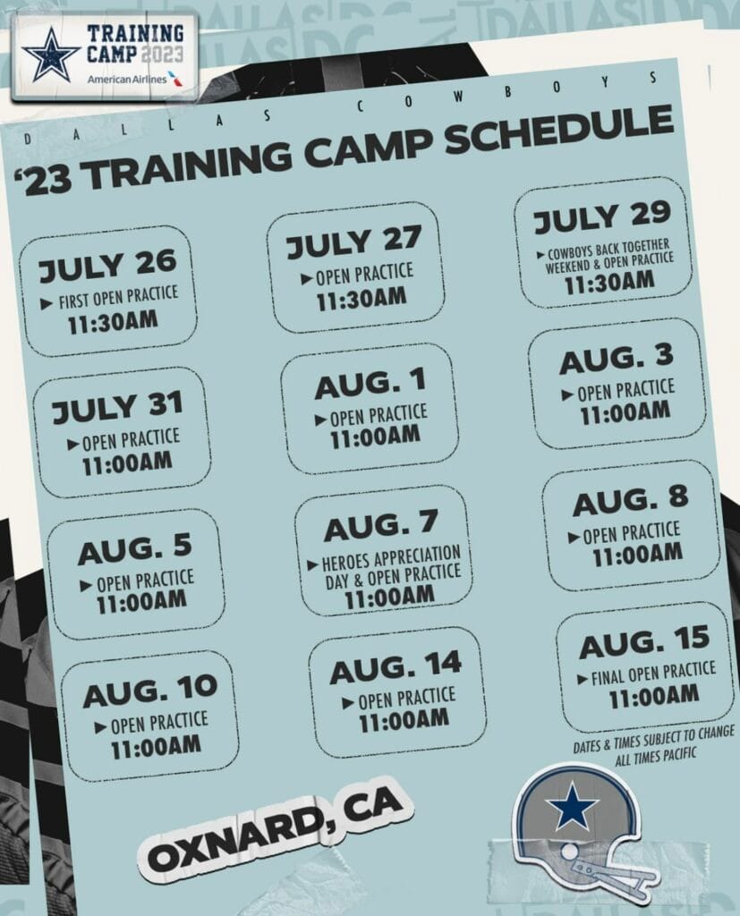 Dallas Cowboys 2023 training camp schedule announced - 2023 Training Camp