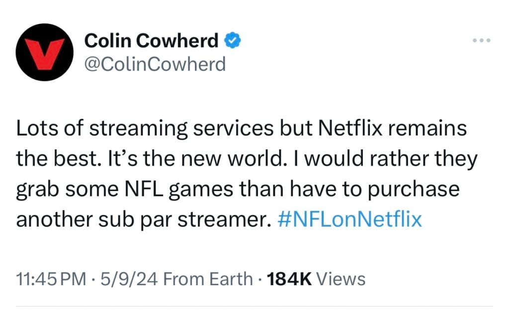 NFL to Netflix? Network is expected to land a pair of 2024 games - Netflix