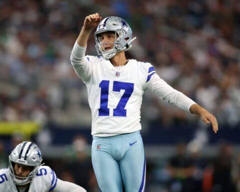 Trey Lance finds the end zone, Brandon Aubrey finds another record in Vegas victory 1