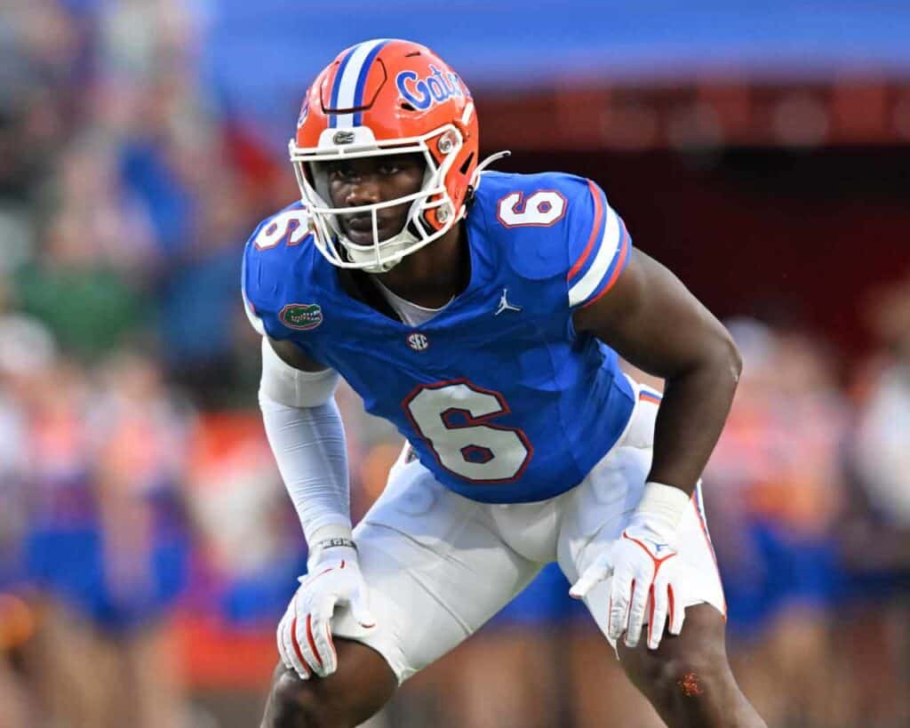 Dallas Cowboys linebacker Shemar James in his Florida Gators uniform. 1 Florida Standout Who Could Elevate the Cowboys In 2025