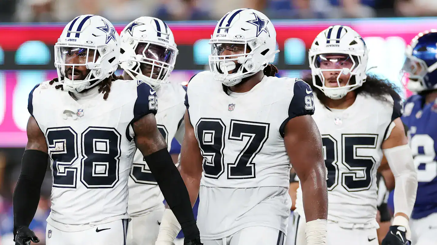 Dallas Cowboys defensive players Malik Hooker, Osa Odighizuwa, and Marist Liufau walking off the field. The Dak Prescott "No Excuses" Double Standard is Flawed