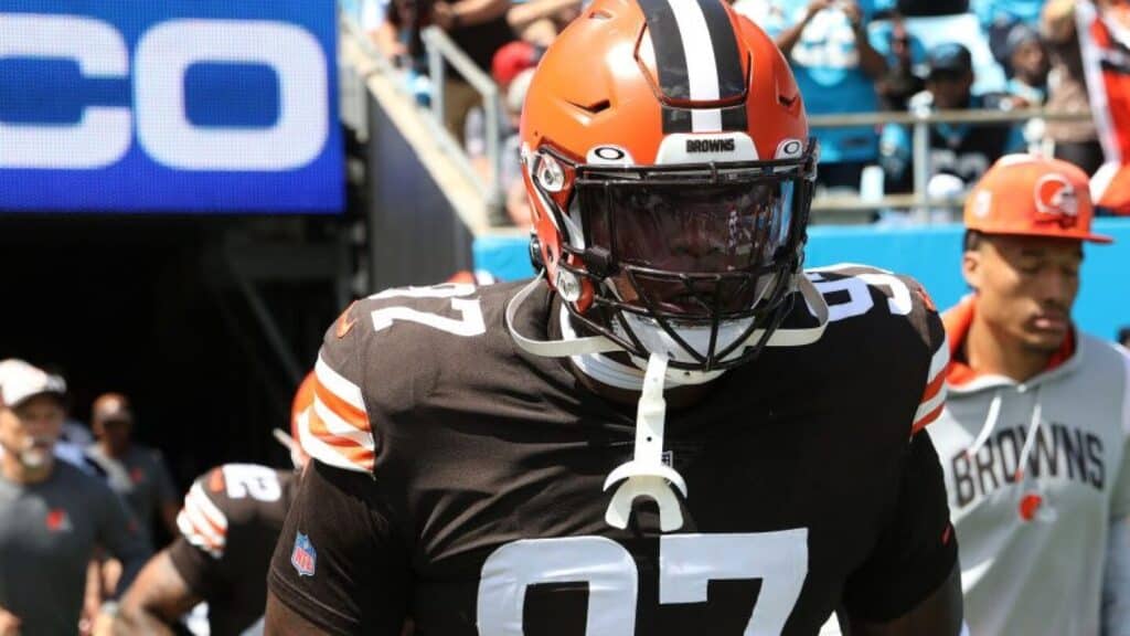 Dallas Cowboys defensive tackle Perrion Winfrey walking out of the tunnel when he was a Cleveland Brown. 3 Cowboys Dark Horses Candidates Turning Heads at Camp