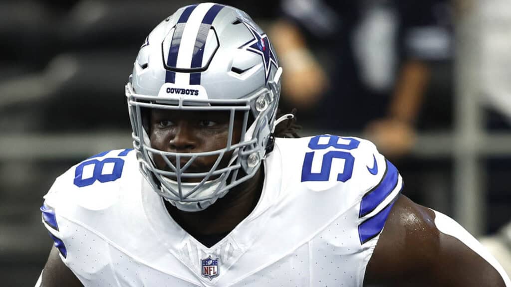 Dallas Cowboys defensive tackle Mazi Smith runs onto the football field. 1 Rookie Everyone's Overlooking Could Save the Cowboys